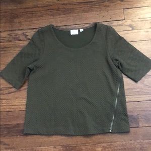 Anthropologie Olive Textured Shirt
